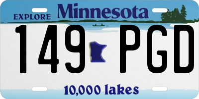 MN license plate 149PGD