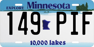 MN license plate 149PIF