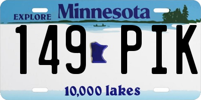 MN license plate 149PIK