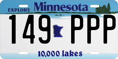 MN license plate 149PPP