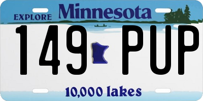 MN license plate 149PUP