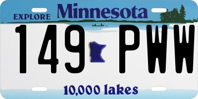 MN license plate 149PWW
