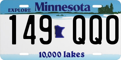 MN license plate 149QQO