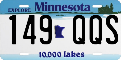 MN license plate 149QQS