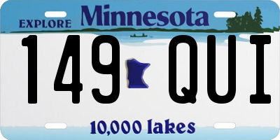 MN license plate 149QUI