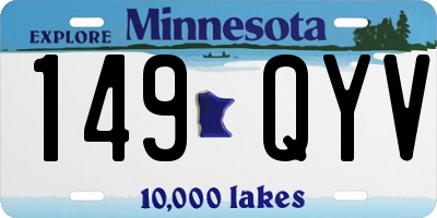 MN license plate 149QYV
