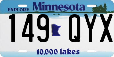 MN license plate 149QYX