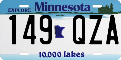 MN license plate 149QZA