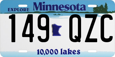 MN license plate 149QZC