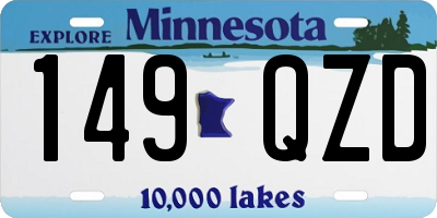 MN license plate 149QZD