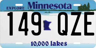 MN license plate 149QZE