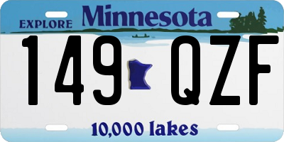 MN license plate 149QZF