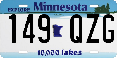 MN license plate 149QZG