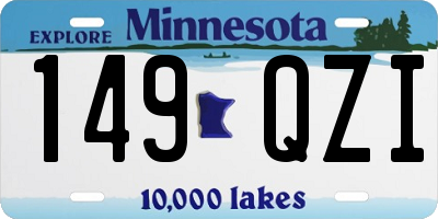 MN license plate 149QZI