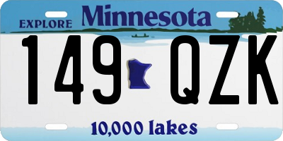 MN license plate 149QZK