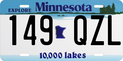 MN license plate 149QZL