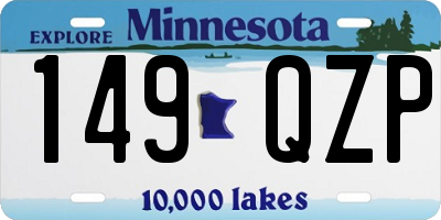 MN license plate 149QZP