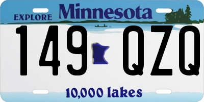 MN license plate 149QZQ