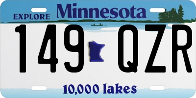 MN license plate 149QZR