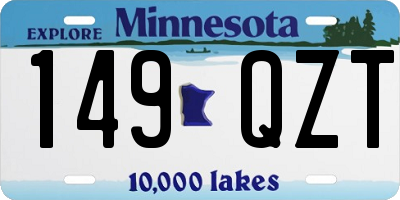MN license plate 149QZT