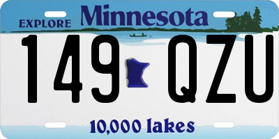MN license plate 149QZU