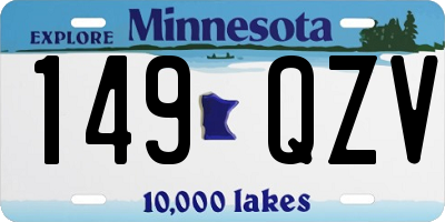 MN license plate 149QZV