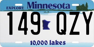 MN license plate 149QZY