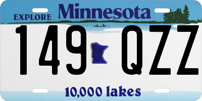 MN license plate 149QZZ
