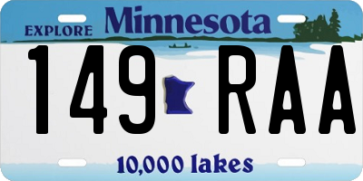 MN license plate 149RAA