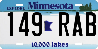 MN license plate 149RAB