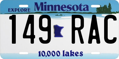 MN license plate 149RAC