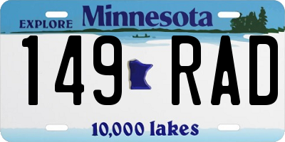 MN license plate 149RAD