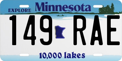 MN license plate 149RAE