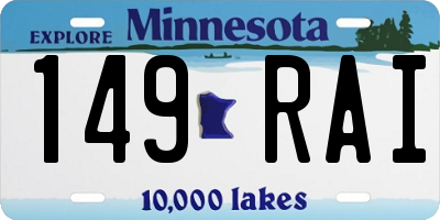 MN license plate 149RAI