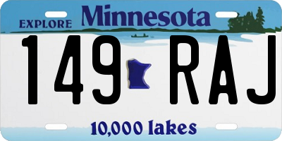 MN license plate 149RAJ