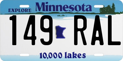 MN license plate 149RAL
