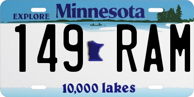 MN license plate 149RAM