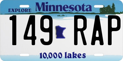 MN license plate 149RAP