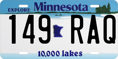 MN license plate 149RAQ