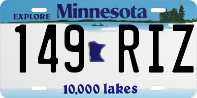 MN license plate 149RIZ