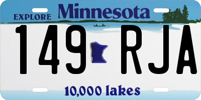 MN license plate 149RJA