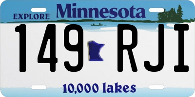 MN license plate 149RJI