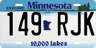 MN license plate 149RJK