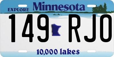 MN license plate 149RJO