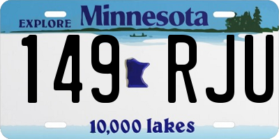 MN license plate 149RJU
