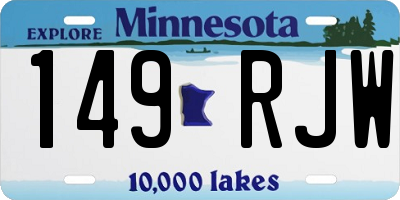 MN license plate 149RJW