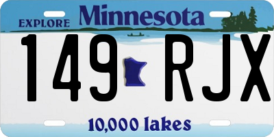 MN license plate 149RJX