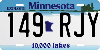 MN license plate 149RJY