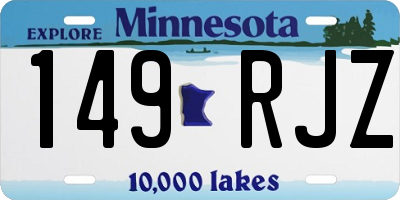 MN license plate 149RJZ