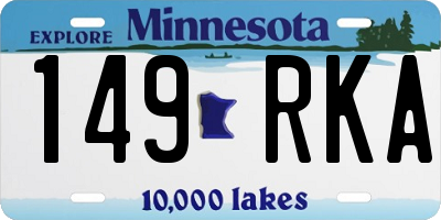 MN license plate 149RKA